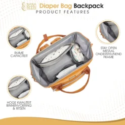NanaBeebi Luiertas Rugzak Met Verschoonmatje - Cognac - Inclusief Flessenwarmhouder - Kinderwagenhaken En Isoleervak 17 NanaBeebi Luiertas Rugzak Met Verschoonmatje - Cognac - Inclusief Flessenwarmhouder - Kinderwagenhaken En Isoleervak -Babyproducten Winkel 1200x1200 1512