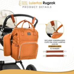 NanaBeebi Luiertas Rugzak Met Verschoonmatje - Cognac - Inclusief Flessenwarmhouder - Kinderwagenhaken En Isoleervak 20 NanaBeebi Luiertas Rugzak Met Verschoonmatje - Cognac - Inclusief Flessenwarmhouder - Kinderwagenhaken En Isoleervak -Babyproducten Winkel 1200x1200 1515