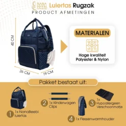 NanaBeebi Luiertas Rugzak Met Verschoonmatje - Blauw - Inclusief Flessenwarmhouder - Kinderwagenhaken En Isoleervak 16 NanaBeebi Luiertas Rugzak Met Verschoonmatje - Blauw - Inclusief Flessenwarmhouder - Kinderwagenhaken En Isoleervak -Babyproducten Winkel 1200x1200 1527