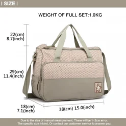 Miss Lulu Luiertas - 5-delige Verzorgingstas Set - Grijs (9026 GY) -Babyproducten Winkel 1200x1200 1562