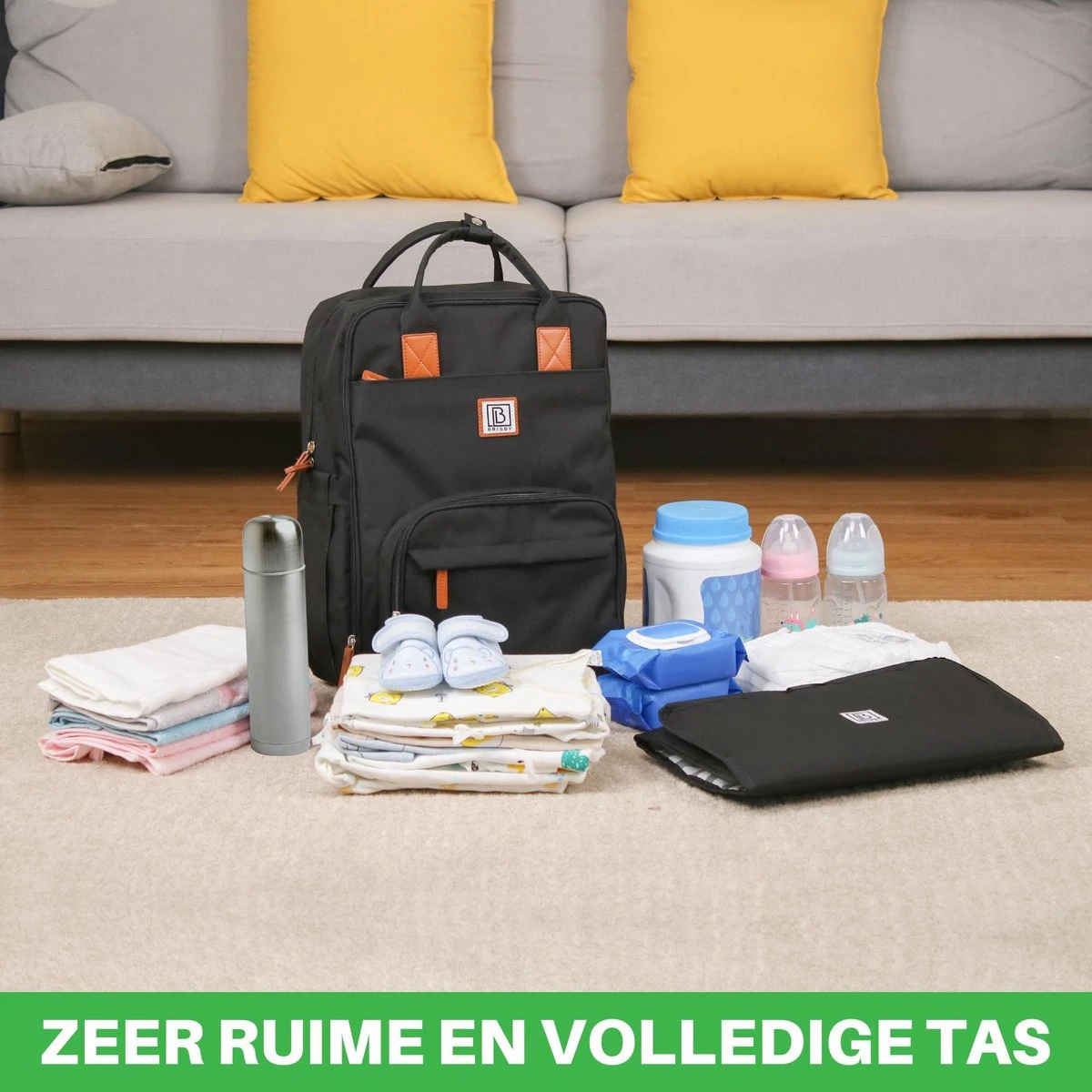 Brisby Slijtvaste Luiertas – Verzorgingstas – Met Buggymontage - Zwart 8 Brisby Slijtvaste Luiertas – Verzorgingstas – Met Buggymontage - Zwart - Afbeelding 8