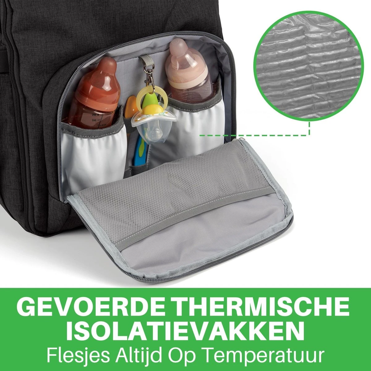 Brisby Slijtvaste Luiertas – Verzorgingstas – Met Buggymontage - Zwart 12 Brisby Slijtvaste Luiertas – Verzorgingstas – Met Buggymontage - Zwart - Afbeelding 12