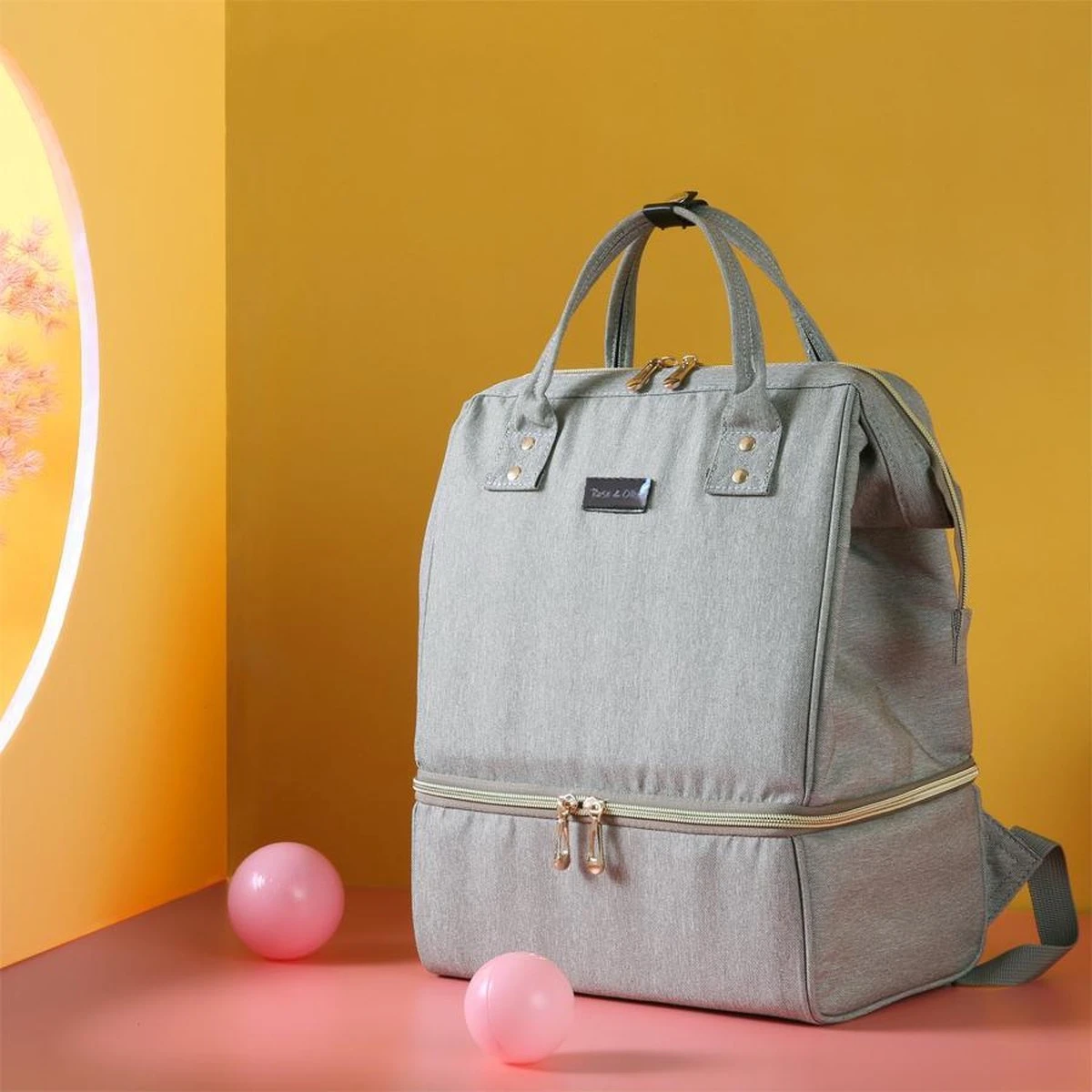 Rose & Ollie Kolftas Rugtas Grijs - Koeltas Moedermelk 4 Rose & Ollie Kolftas Rugtas Grijs - Koeltas Moedermelk - Afbeelding 4