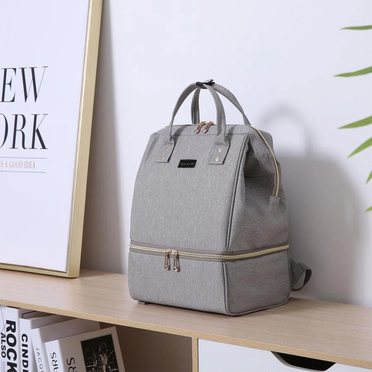 Rose & Ollie Kolftas Rugtas Grijs - Koeltas Moedermelk 6 Rose & Ollie Kolftas Rugtas Grijs - Koeltas Moedermelk - Afbeelding 6