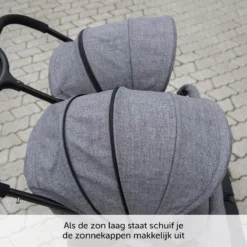 ABC Design Duo Kinderwagen Twin Circle Line - Inclusief Regenhoes - Woven Graphite -Babyproducten Winkel 1200x1200 1652