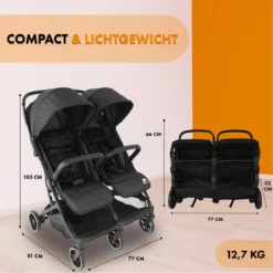 Deryan Luxe Rolo X2 Dubbele Buggy - Duo Buggy - Zwart 18 Deryan Luxe Rolo X2 Dubbele Buggy - Duo Buggy - Zwart -Babyproducten Winkel 1200x1200 1661