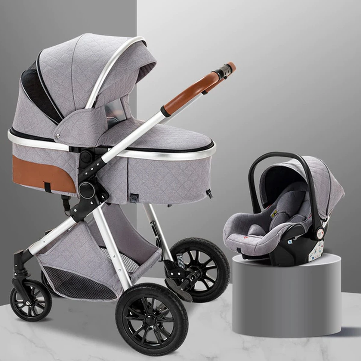 Merkloos Kinderwagen | 3 In 1 Kinderwagen | Luxe Baby Buggy 3 In 1 | Baby Wagen | Kinderwagen Met Autostoel En Wieg | Hoge Kwaliteit | Grijs | Buggy | Kinderwagen 3 In 1 | 1 Merkloos Kinderwagen | 3 In 1 Kinderwagen | Luxe Baby Buggy 3 In 1 | Baby Wagen | Kinderwagen Met Autostoel En Wieg | Hoge Kwaliteit | Grijs | Buggy | Kinderwagen 3 In 1 |
