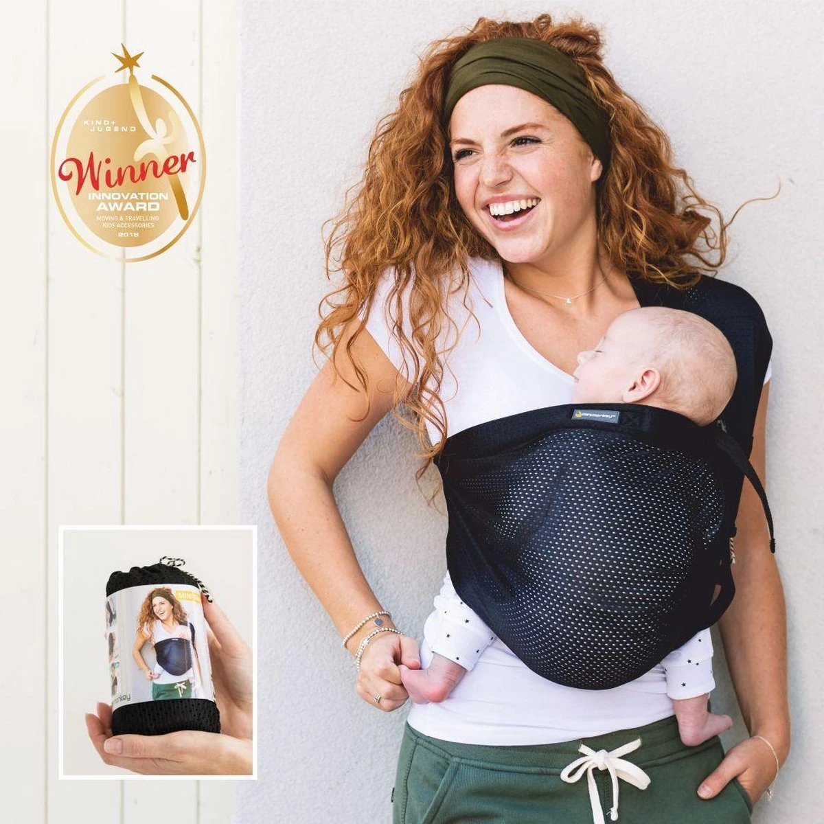 Minimonkey Mini Sling Draagzak - Zwart 1 Minimonkey Mini Sling Draagzak - Zwart