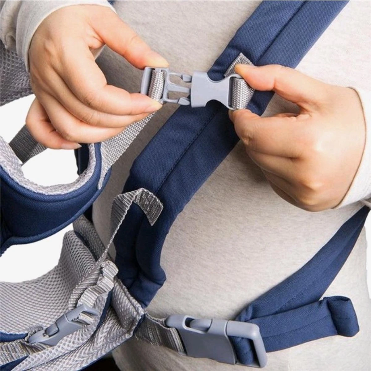 Baby Draagzak Blauw - Baby Carrier – Baby Drager Max. 15 Kg - 2 Tot 18 Maanden - Ergonomisch - Baby Draagdoek - Heupdrager - Steundrager Baby 2 Baby Draagzak Blauw - Baby Carrier – Baby Drager Max. 15 Kg - 2 Tot 18 Maanden - Ergonomisch - Baby Draagdoek - Heupdrager - Steundrager Baby - Afbeelding 2
