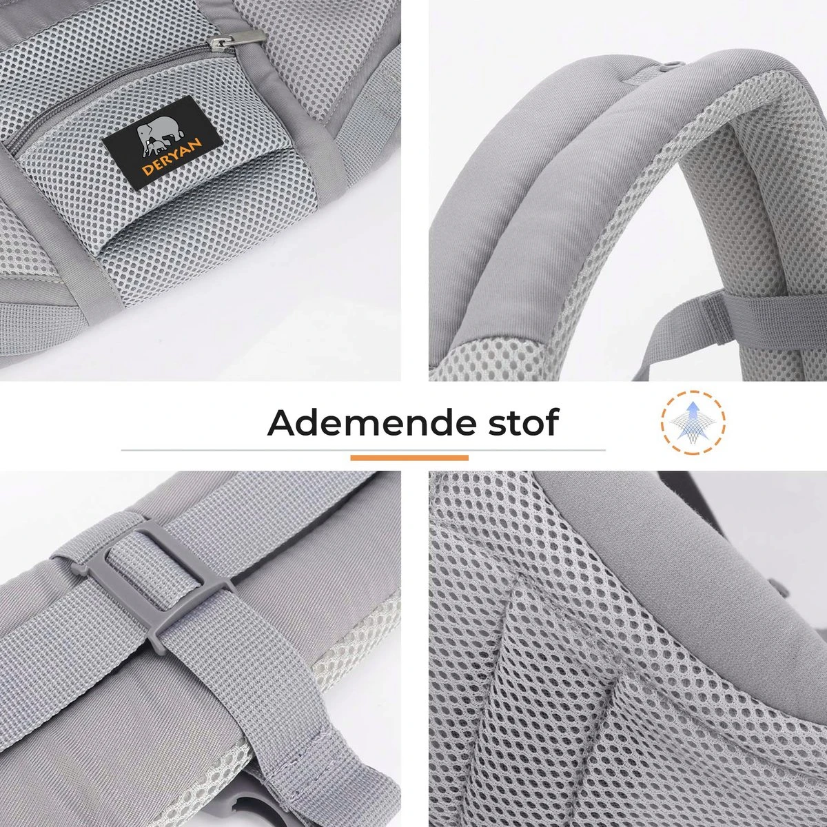 Deryan Meinkind Draagzak - Buikdrager 4-in-1 Antraciet/Grijs 11 Deryan Meinkind Draagzak - Buikdrager 4-in-1 Antraciet/Grijs - Afbeelding 11
