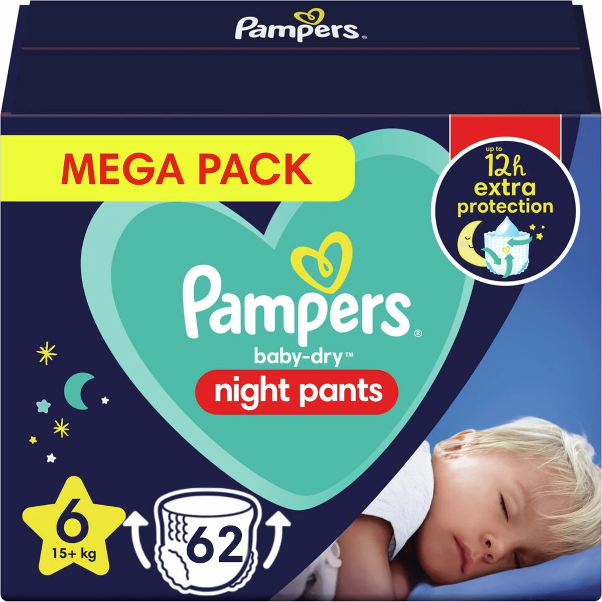 Pampers® Pampers Night Pants Luierbroekjes - Maat 6 - Mega Pack - 62 Luierbroekjes 1 Pampers® Pampers Night Pants Luierbroekjes - Maat 6 - Mega Pack - 62 Luierbroekjes