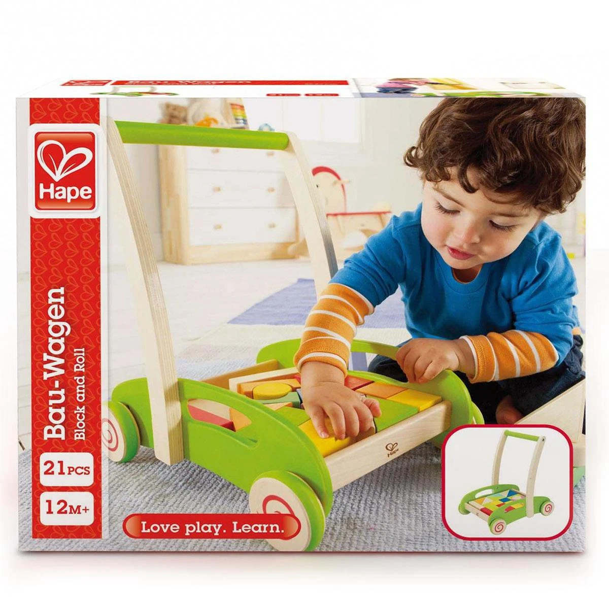 Hape Loopwagen Blokkenkar - Speelgoed 1 Jaar 9 Hape Loopwagen Blokkenkar - Speelgoed 1 Jaar - Afbeelding 9