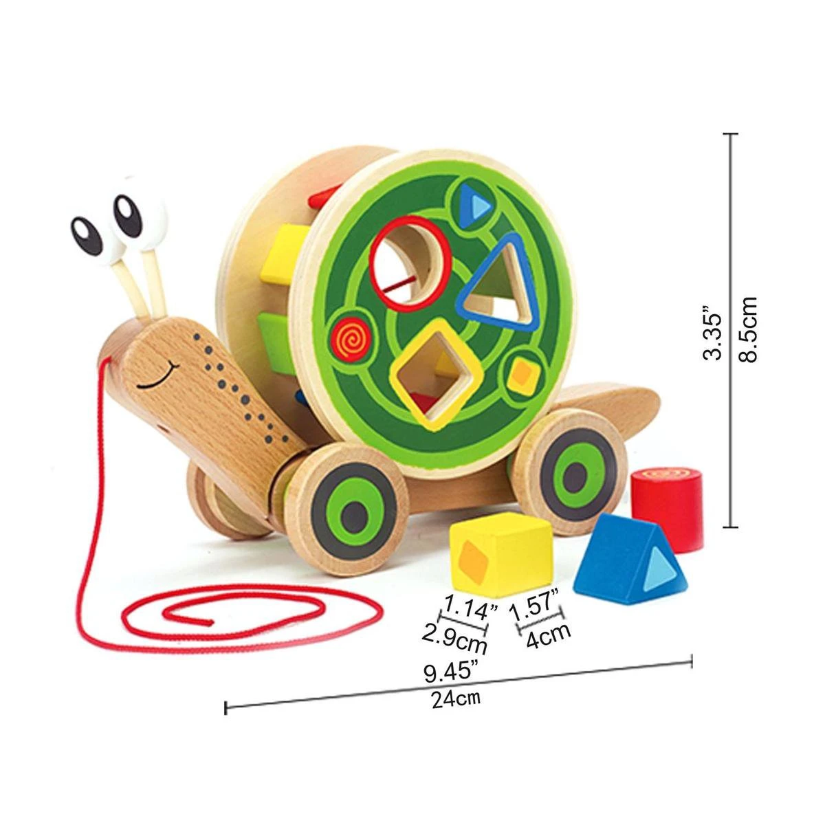 Hape Houten Walk-A-Long Slak Trekdier 8 Hape Houten Walk-A-Long Slak Trekdier - Afbeelding 8
