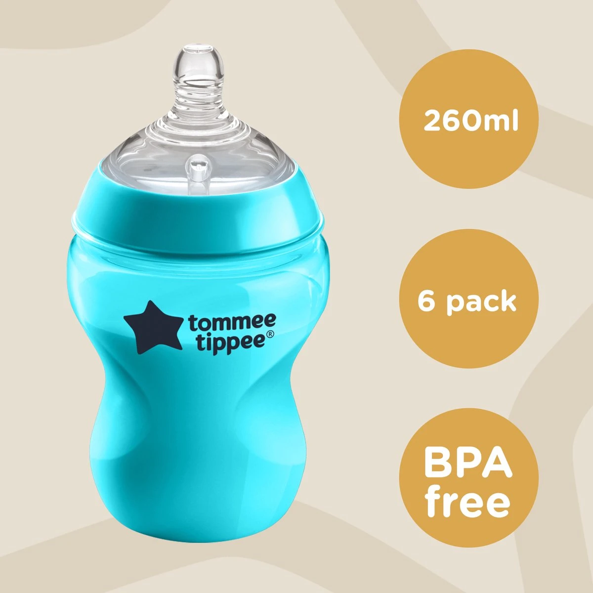 Tommee Tippee Closer To Nature- Zuigflessen - Anti-koelik Ventiel - 260 Ml- Pak Van 6 Stuks - Multi 4 Tommee Tippee Closer To Nature- Zuigflessen - Anti-koelik Ventiel - 260 Ml- Pak Van 6 Stuks - Multi - Afbeelding 4
