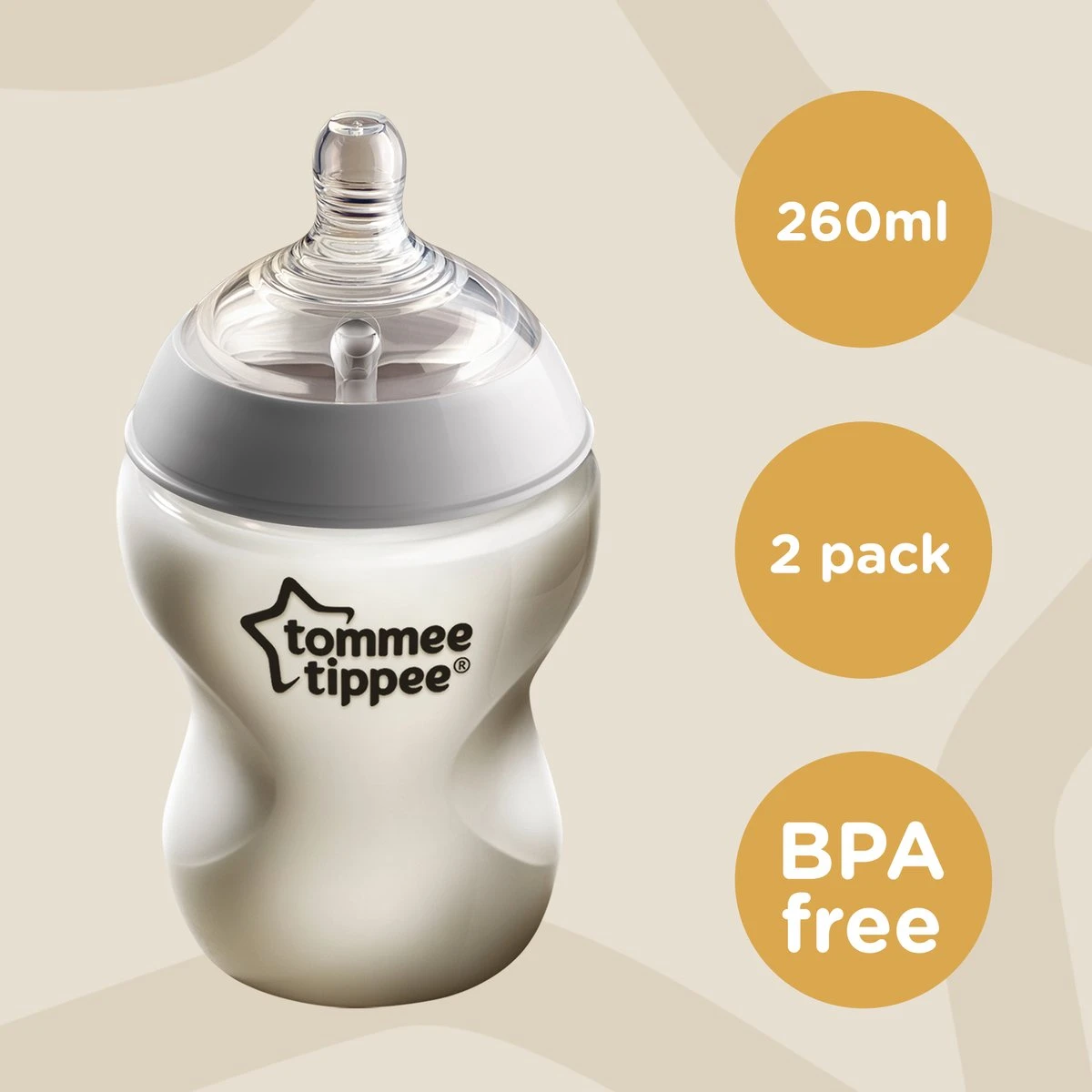 Tommee Tippee Closer To Nature - Zuigflessen - Langzame Uitstroomsnelheid - Anti-colic Ventiel - 260 Ml - Verpakking Van 2 Stuks - Doorzichtig 8 Tommee Tippee Closer To Nature - Zuigflessen - Langzame Uitstroomsnelheid - Anti-colic Ventiel - 260 Ml - Verpakking Van 2 Stuks - Doorzichtig - Afbeelding 8