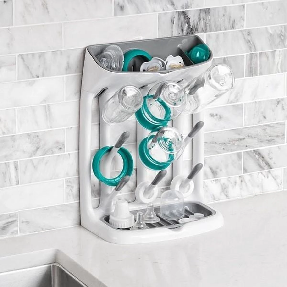 OXO Tot Flessendroogrek Baby - Compact Flessenrek - Flessenrek Baby - Afdruiprek Babyfles - Droogrek Flessen Baby -Grey 2 OXO Tot Flessendroogrek Baby - Compact Flessenrek - Flessenrek Baby - Afdruiprek Babyfles - Droogrek Flessen Baby -Grey - Afbeelding 2