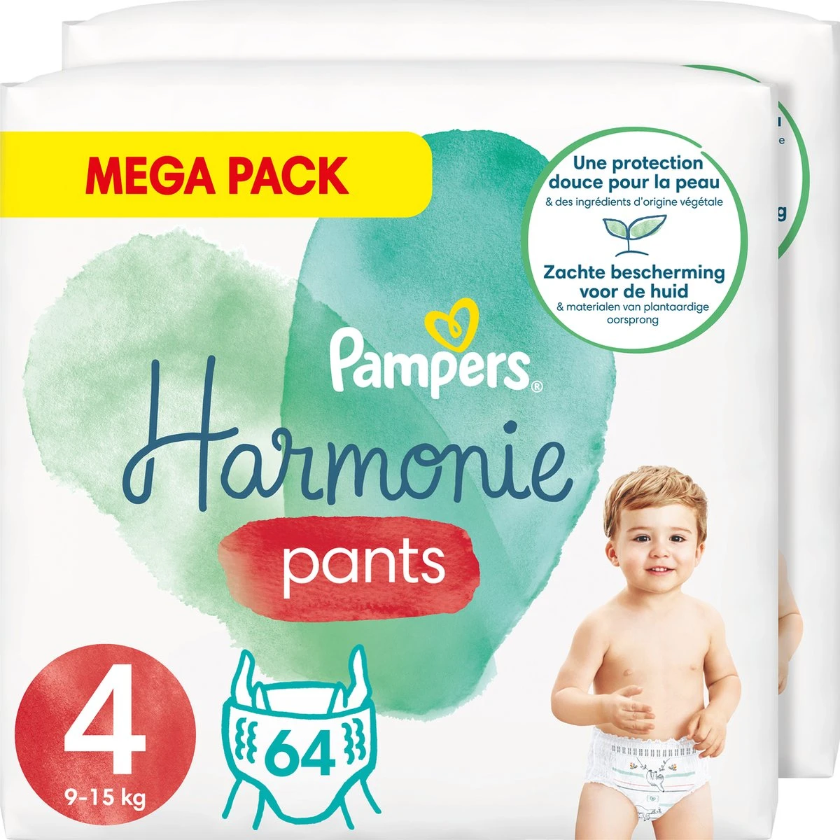 Pampers® Pampers Harmonie Pants Maat 4 (9kg-15kg) - Mega Pack 2 X 64 Luierbroekjes 1 Pampers® Pampers Harmonie Pants Maat 4 (9kg-15kg) - Mega Pack 2 X 64 Luierbroekjes