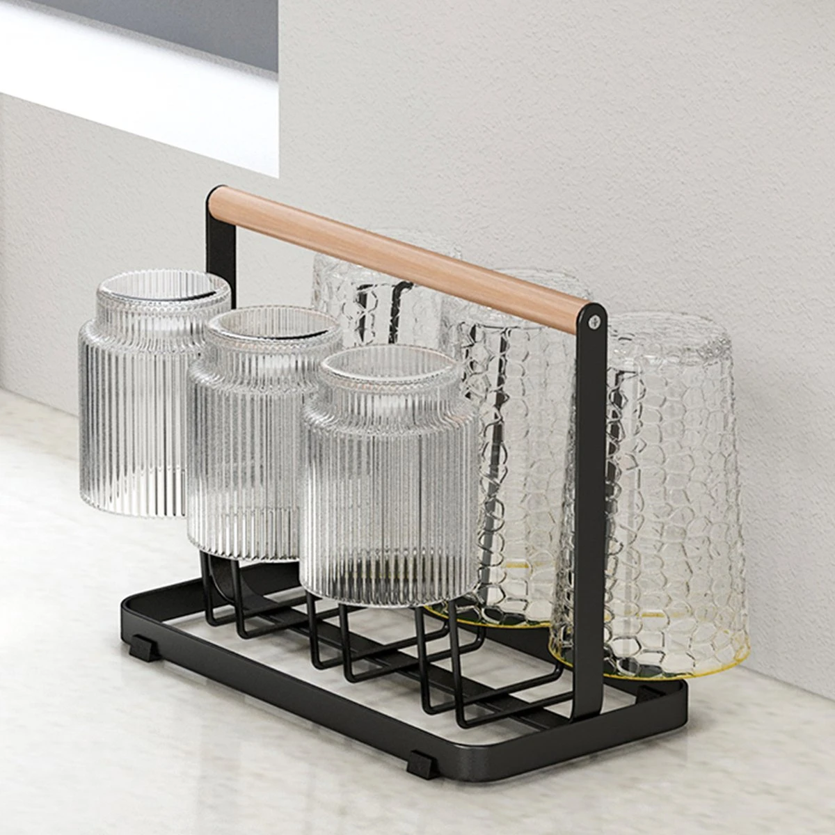 Flessenrek - Droogrek Babyfles - Flessen Rek Baby - Flessendroogrek - Afdruiprek - Afwasrek - Flessenrekje - Lekbak - Égouttoir - Zwart Met Houten Handvat - Vetalo 6 Flessenrek - Droogrek Babyfles - Flessen Rek Baby - Flessendroogrek - Afdruiprek - Afwasrek - Flessenrekje - Lekbak - Égouttoir - Zwart Met Houten Handvat - Vetalo - Afbeelding 6