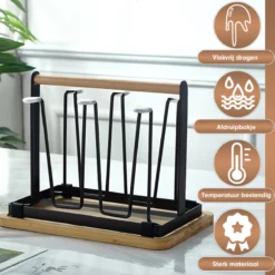 Flessenrek - Droogrek Babyfles - Flessen Rek Baby - Flessendroogrek - Afdruiprek - Afwasrek - Flessenrekje - Lekbak - Égouttoir - Zwart Met Houten Handvat - Vetalo 16 Flessenrek - Droogrek Babyfles - Flessen Rek Baby - Flessendroogrek - Afdruiprek - Afwasrek - Flessenrekje - Lekbak - Égouttoir - Zwart Met Houten Handvat - Vetalo -Babyproducten Winkel 1200x1200 2457