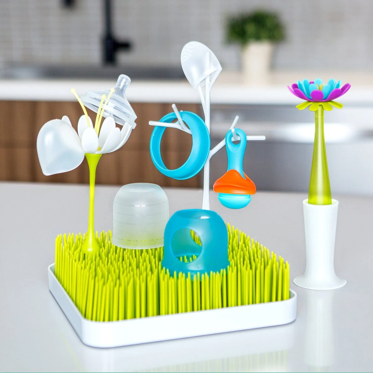 BOON Bundle Starterspakket Onderhoud Babyvoedingsartikelen - Flessenrek Met Accessoires 3 BOON Bundle Starterspakket Onderhoud Babyvoedingsartikelen - Flessenrek Met Accessoires - Afbeelding 3