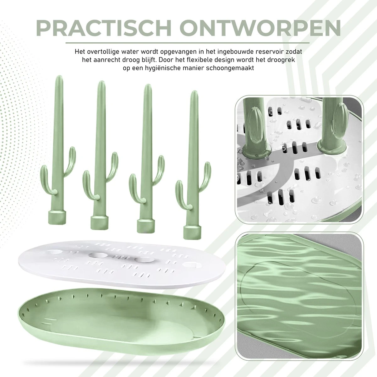 Bebaa® Flessen Droogrek Met Lekbak – Voor Baby Flessen & Flesvoedingsaccessoires 4 Bebaa® Flessen Droogrek Met Lekbak – Voor Baby Flessen & Flesvoedingsaccessoires - Afbeelding 4