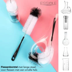 ESSIBLE Flessenborstel - Flessenrager - Schoonmaakborstel - Flessenreiniger - 5 Stuks - Kras- En BPA Vrij - Geschikt Voor Alle Oppervlakken - Zwart -Babyproducten Winkel 1200x1200 2508