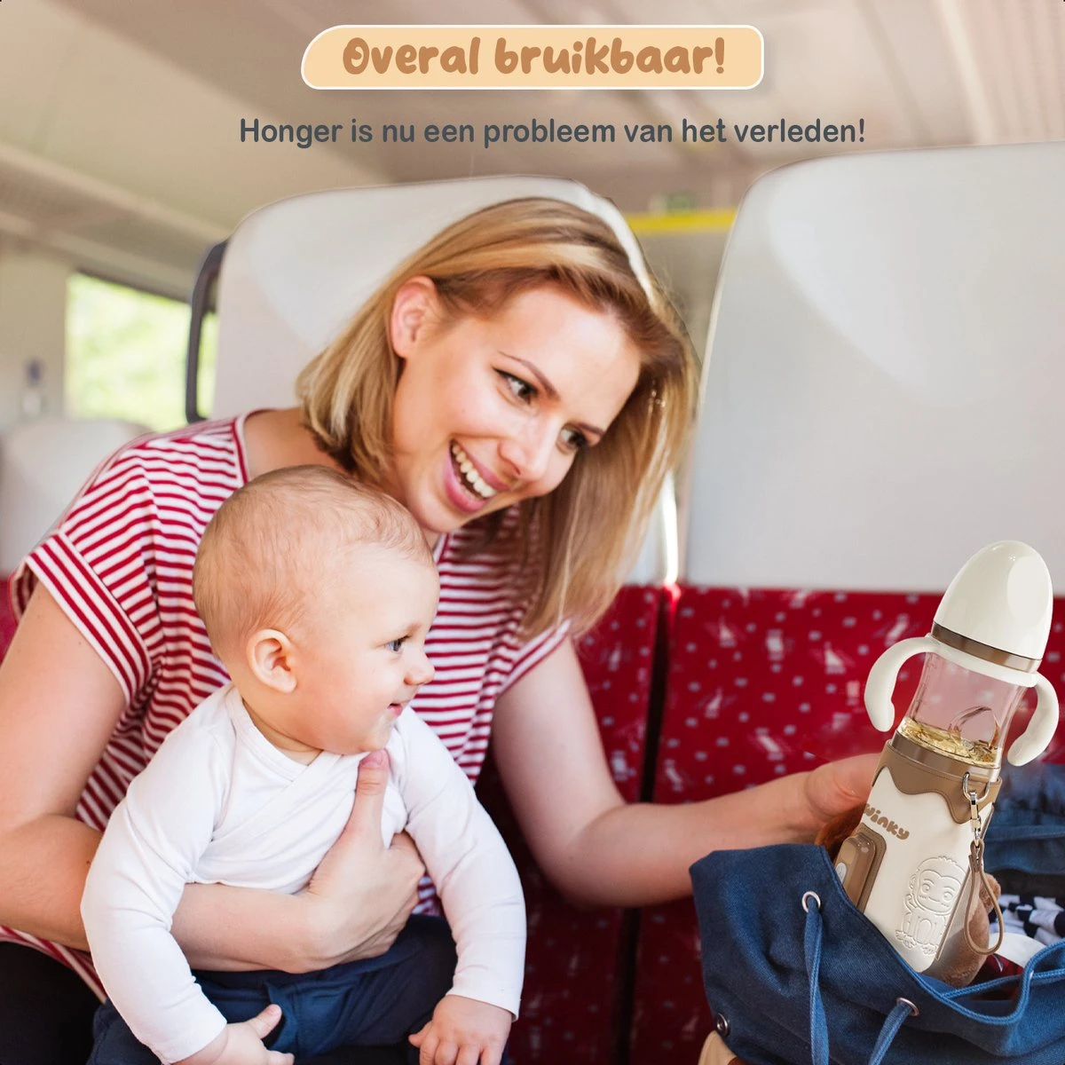 Twinky® Bottlewarmer GO – Draagbare Baby Flessenwarmer Voor Onderweg En Thuis – Incl. PPSU-Kwaliteit Babyflesje + Poederdoosje – USB-C Oplaadbaar 4 Twinky® Bottlewarmer GO – Draagbare Baby Flessenwarmer Voor Onderweg En Thuis – Incl. PPSU-Kwaliteit Babyflesje + Poederdoosje – USB-C Oplaadbaar - Afbeelding 4