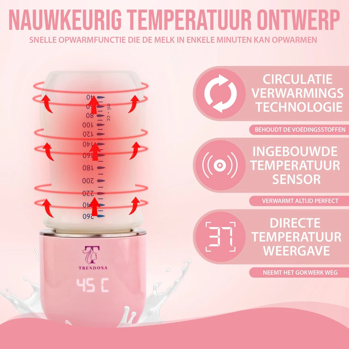 Trendosa Flessenwarmer Set - Draagbare Baby Flessenwarmer Voor Onderweg- Incl Speendoosje - Roze 3 Trendosa Flessenwarmer Set - Draagbare Baby Flessenwarmer Voor Onderweg- Incl Speendoosje - Roze - Afbeelding 3