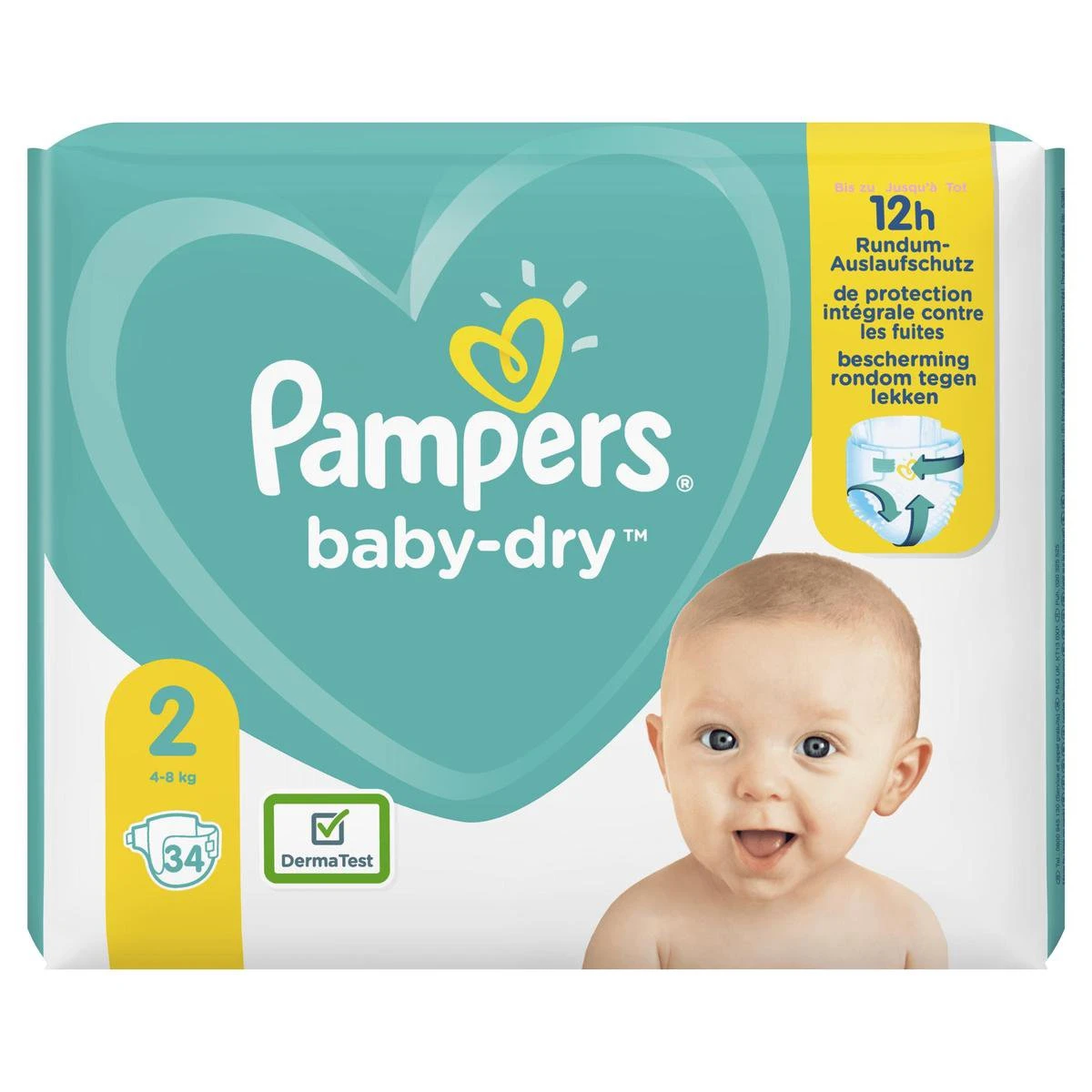 Pampers® Pampers Baby-Dry - Maat 2 (4-8kg) - 34 Luiers 12 Pampers® Pampers Baby-Dry - Maat 2 (4-8kg) - 34 Luiers - Afbeelding 12