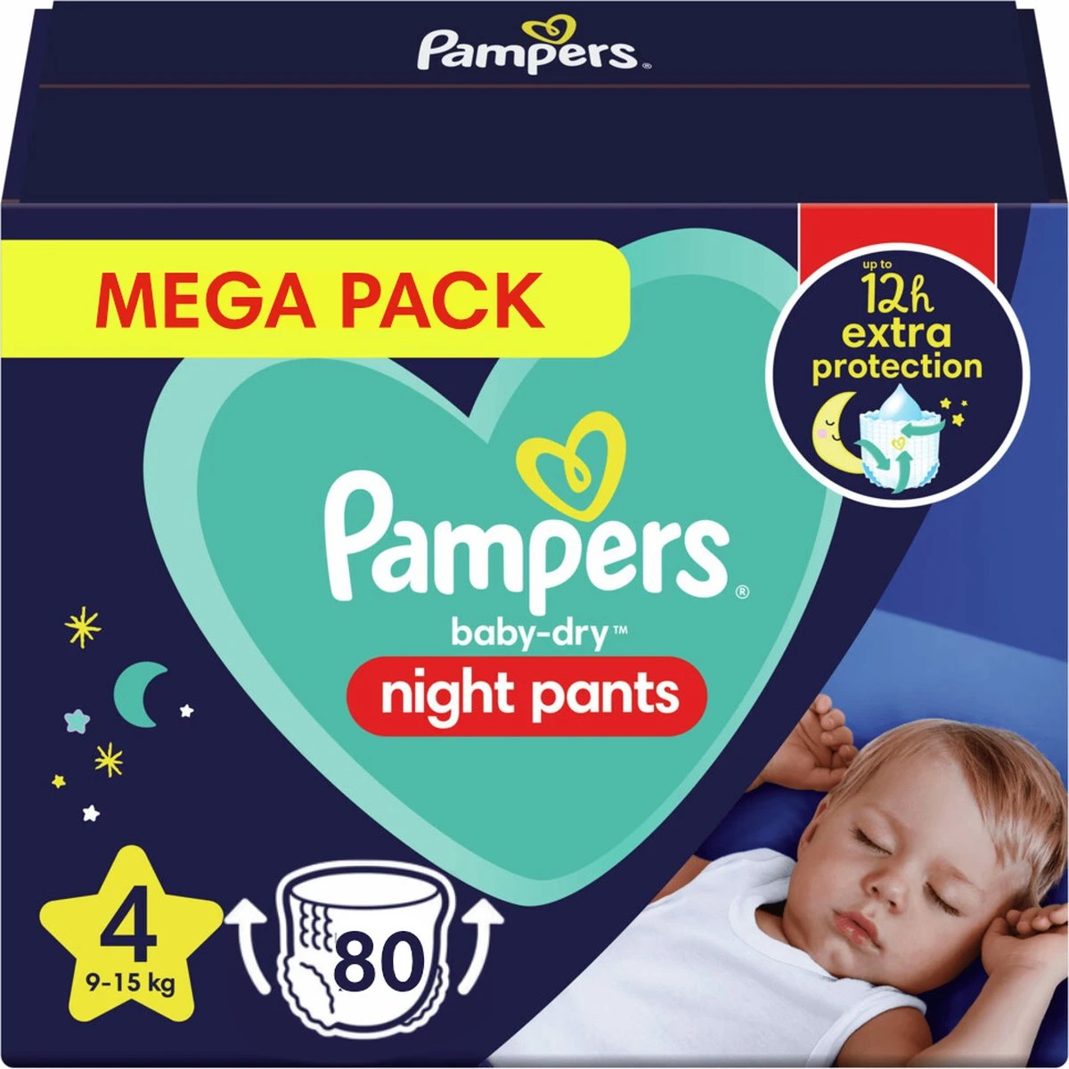 Pampers® Pampers - Night Pants - Maat 4 - Mega Pack - 80 Luierbroekjes 1 Pampers® Pampers - Night Pants - Maat 4 - Mega Pack - 80 Luierbroekjes