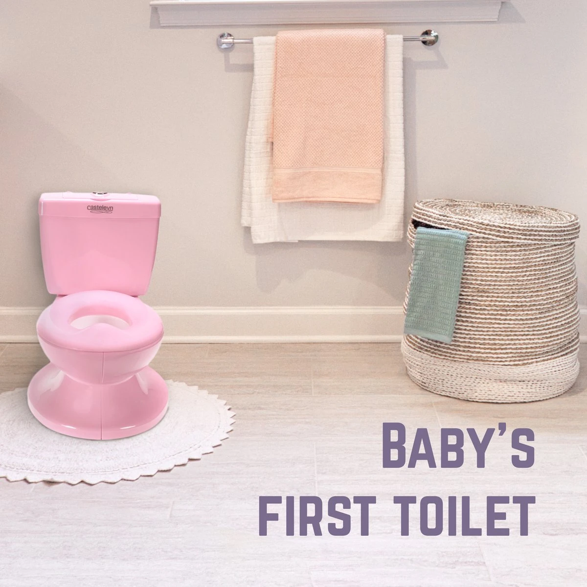 Casteleyn - Toilet Trainer - WC Potje - Plaspotje - Kinder Toilet - Met Geluid - Tot 21KG - Roze 5 Casteleyn - Toilet Trainer - WC Potje - Plaspotje - Kinder Toilet - Met Geluid - Tot 21KG - Roze - Afbeelding 5