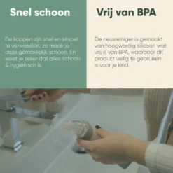 AQUILA Elektrische Neusreiniger Voor Baby En Kinderen - Neuszuiger Baby - Neuspeer - Vrij Van BPA - Oplaadbaar - 3 Standen, Muziek En Licht Voor Afleiding -Babyproducten Winkel 1200x1200 493