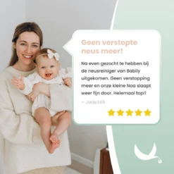 Babily® - Elektrische Neusreiniger Voor Baby's - 0 T/m 6 Jaar - Neuszuiger - Neuspeer - Snoetenpoetser - Toetenveger - Aspirator - Incl. 5 Zuigkrachtstanden En 3 Kalmerende Melodieën -Babyproducten Winkel 1200x1200 534