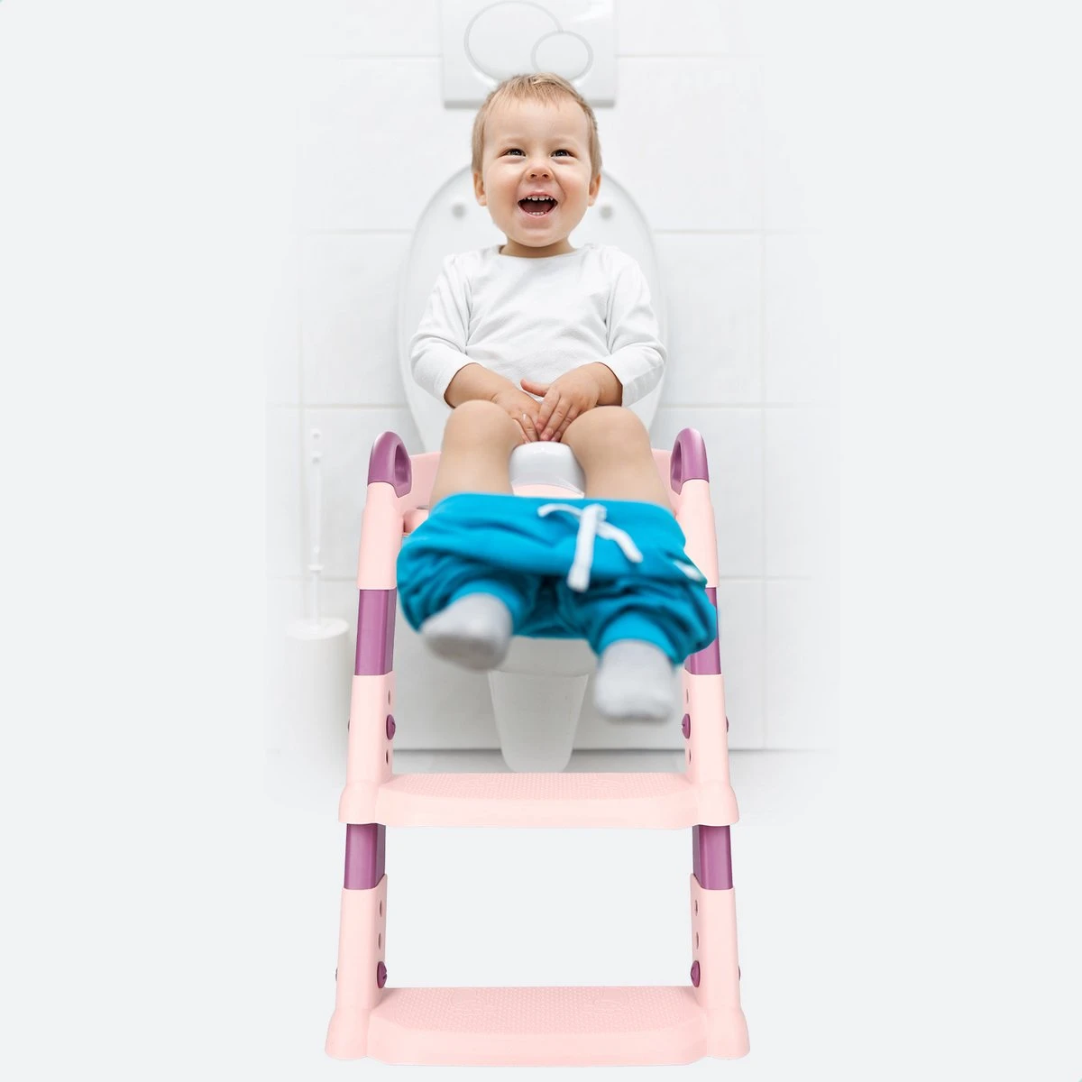 Macx & Macx Toilettrainer Met Trapje - Brilverkleiner Met Handvaten En Opstapje - Opvouwbaar Toilet Bril Zitje - WC Zindelijkheids Training Voor Jongens/Meisjes - Urinoirs Voor Kind/Peuter Van 2 Tot 7 Jaar - Roze 6 Macx & Macx Toilettrainer Met Trapje - Brilverkleiner Met Handvaten En Opstapje - Opvouwbaar Toilet Bril Zitje - WC Zindelijkheids Training Voor Jongens/Meisjes - Urinoirs Voor Kind/Peuter Van 2 Tot 7 Jaar - Roze - Afbeelding 6