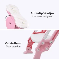 LifeGoods WC Verkleiner Met Trapje - Trainer Met Opstapje - 2 Tot 7 Jaar - Roze/Wit -Babyproducten Winkel 1200x1200 699