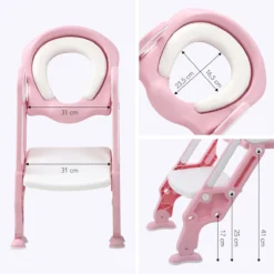 LifeGoods WC Verkleiner Met Trapje - Trainer Met Opstapje - 2 Tot 7 Jaar - Roze/Wit -Babyproducten Winkel 1200x1200 703