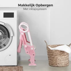 LifeGoods WC Verkleiner Met Trapje - Trainer Met Opstapje - 2 Tot 7 Jaar - Roze/Wit -Babyproducten Winkel 1200x1200 704