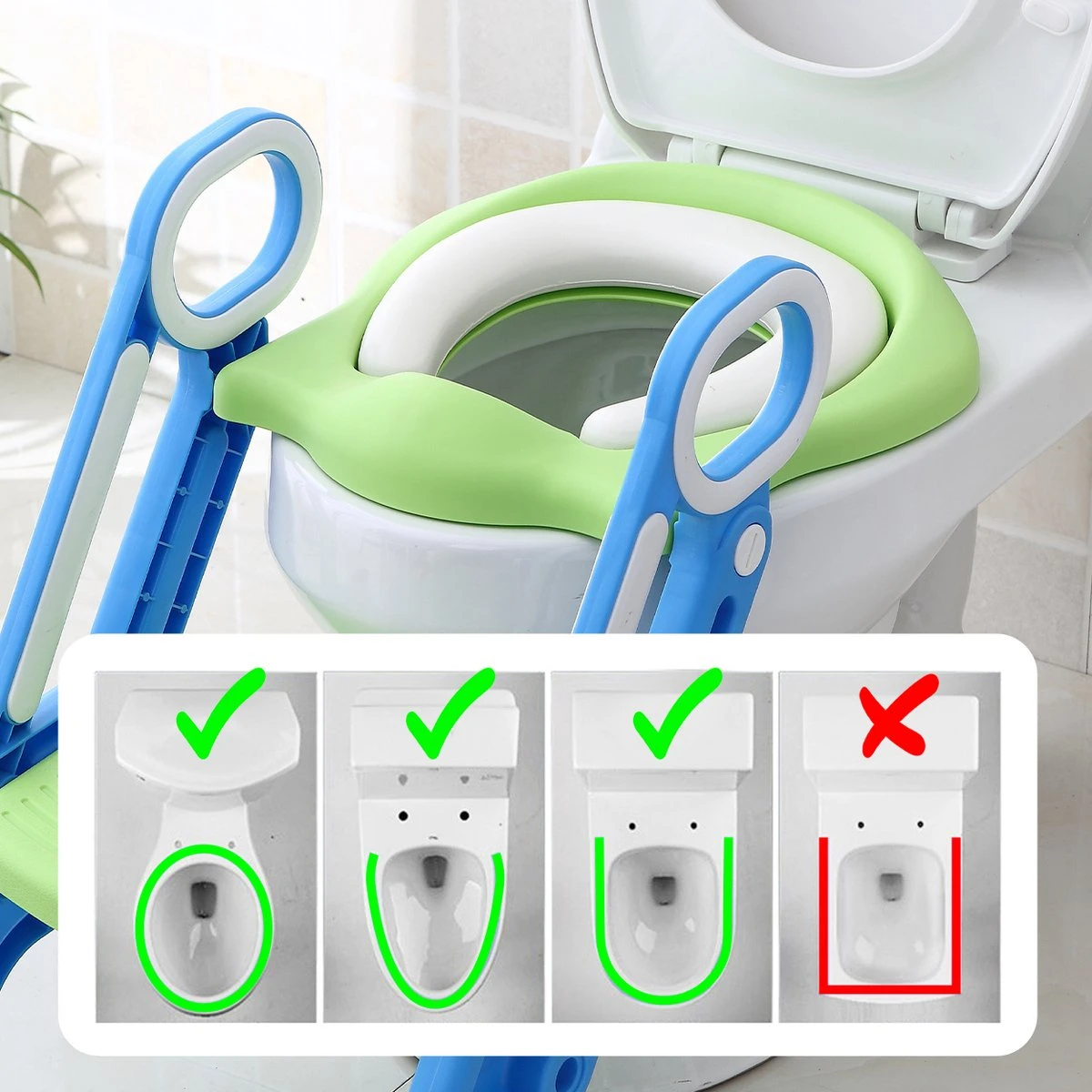 LifeGoods WC Verkleiner Met Trapje - Trainer Met Opstapje - 2 Tot 7 Jaar - Groen/Blauw 3 LifeGoods WC Verkleiner Met Trapje - Trainer Met Opstapje - 2 Tot 7 Jaar - Groen/Blauw - Afbeelding 3