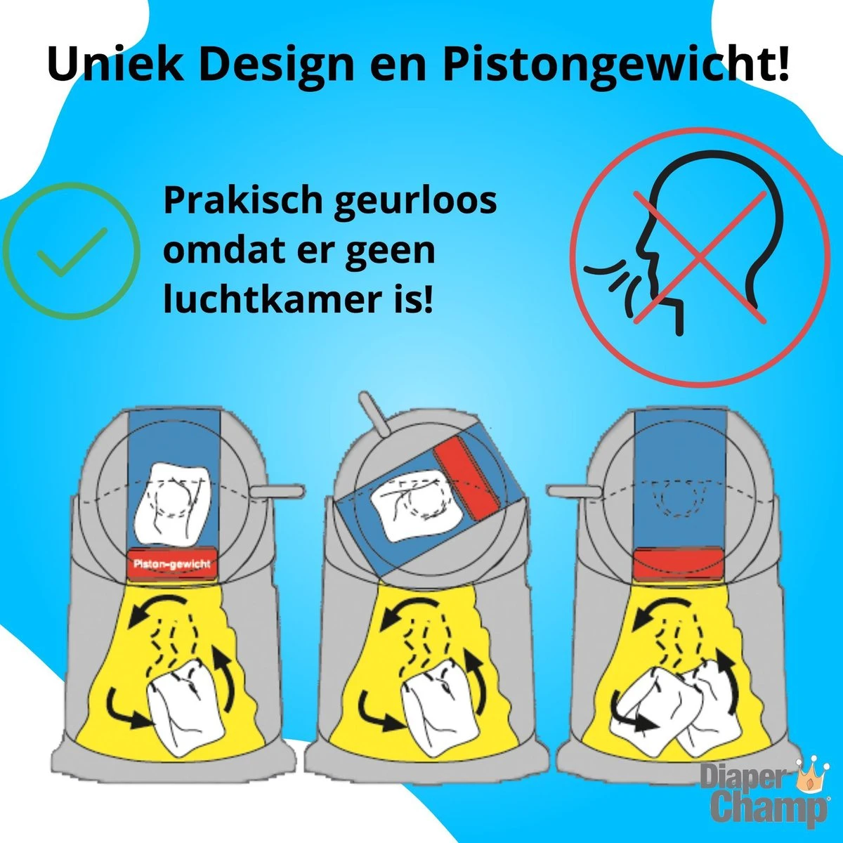 Luieremmer Large Zilver - Groot - Zonder Navulling - Geschikt Voor Pampers En Huggies - Stoma 5 Luieremmer Large Zilver - Groot - Zonder Navulling - Geschikt Voor Pampers En Huggies - Stoma - Afbeelding 5