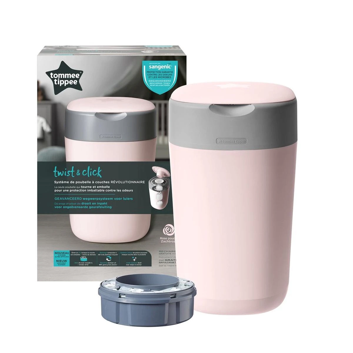 Tommee Tippee Twist & Click Tub Pink 2 Tommee Tippee Twist & Click Tub Pink - Afbeelding 2