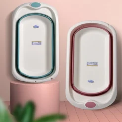 Babybadje - Peuterbadje - Opvouwbaar - Incl. Baby Badkussen - 84 Cm Lang - 0 Tot 3 Jaar - Roze -Babyproducten Winkel 1200x1200 889