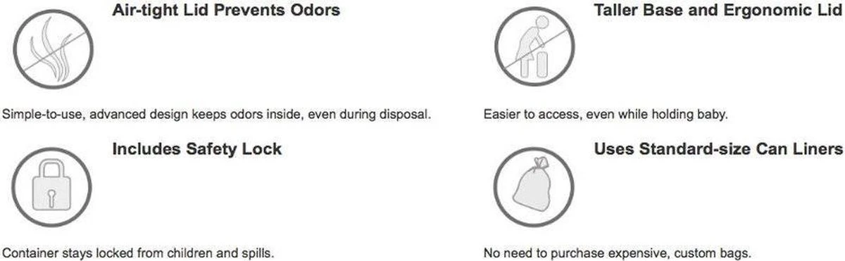 DiaperPail - Soft Grey - Luieremmer Met Speciale Luiersluis - Werkt Met Normale Vuilniszakken 2 DiaperPail - Soft Grey - Luieremmer Met Speciale Luiersluis - Werkt Met Normale Vuilniszakken - Afbeelding 2