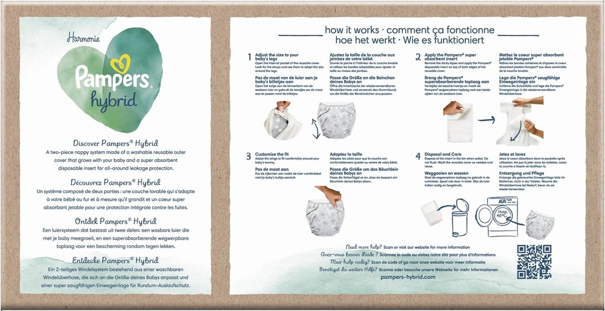 Pampers® Pampers Harmonie Hybrid - Startpakket - Wasbare Luiers Voor Baby’s 10 Pampers® Pampers Harmonie Hybrid - Startpakket - Wasbare Luiers Voor Baby’s - Afbeelding 10