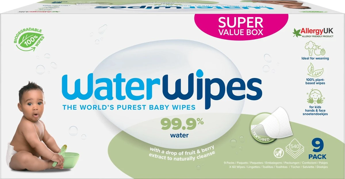 WaterWipes Snoetendoekjes 540 Doekjes 12 WaterWipes Snoetendoekjes 540 Doekjes - Afbeelding 12