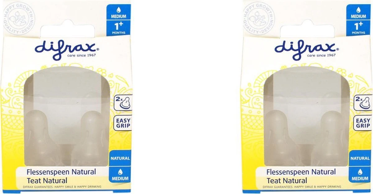 Difrax Flessenspeen Natural - Medium - 4 Stuks 3 Difrax Flessenspeen Natural - Medium - 4 Stuks - Afbeelding 3