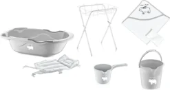 Badset + Standaard | Babyjem 6-delig Grijs IJsbeer Always With You