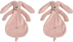 2 Happy Horse Richie Knuffeldoekjes | Oud Roze | Baby Cadeau | Kraam Cadeau