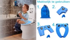 Merkloos WC Verkleiner Blauw Panda Ontwerp - Toilettrainer - Opvouwbare Toilet Zitje - Toiletbril Verkleiner - Kinder WC Bril -Babyproducten Winkel 1200x689