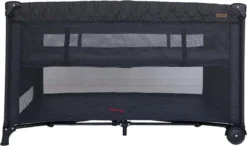 Prénatal Luxe Campingbedje Met Bodemverhoger - Inklapbaar Baby Campingbed - Reisbedje Met Wieltjes - Inclusief Bodemmatras - 120 X 60 Cm - Zwart