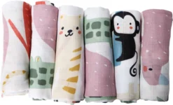 Blush & Blossom Animal 70 X 70 Cm 6 Stuks Hydrofiel Luiers TR-BB4043